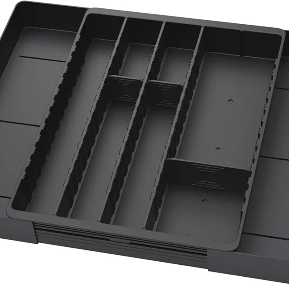 Black Expandable Silverware Drawer Organizer